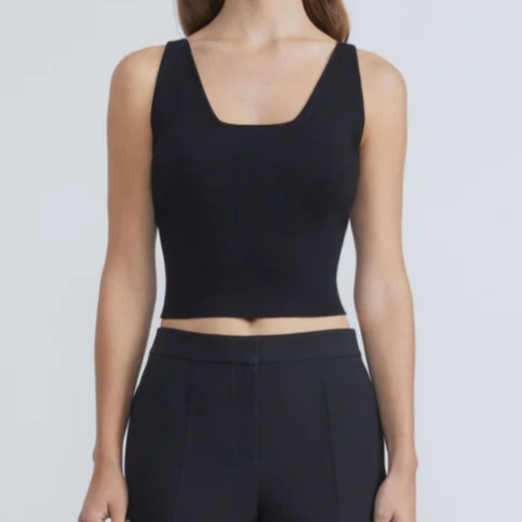 Lafayette 148 New York Tank Merino Silk Ribbed Knit Square Neck Black M NWT - Picture 10 of 14